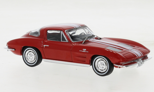 Chevrolet Corvette C2 Stingray 1963 Rood/Wit - 1:43